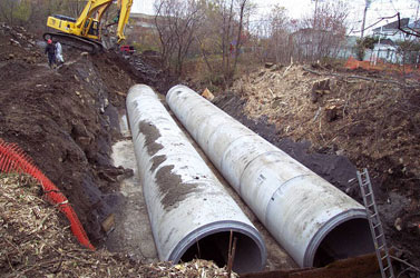 Laval 2005 - Construction of a new road over existing culverts